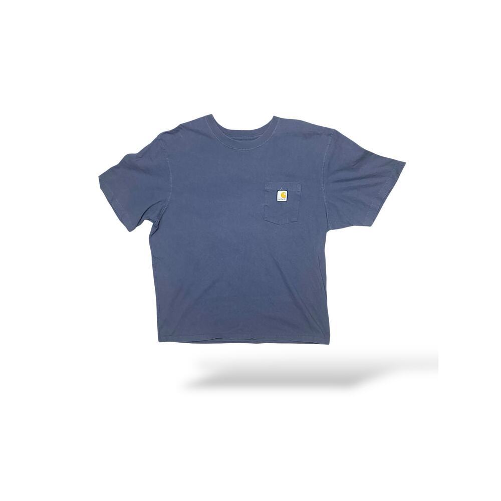 Carhartt Men’s Pocket T-Shirt 2XL Blue Original Fit Short Sleeve Logo Patch